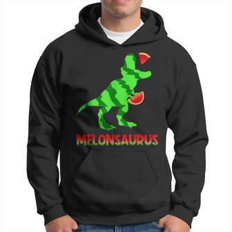 Funny Melonsaurus Watermelon Dinosaur T Rex Summer Vacation Hoodie | Mazezy