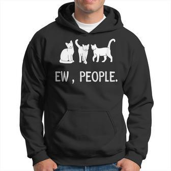 Funny Meow Kitty Black Cat Funny Ew People Meowy Cat Lovers Hoodie | Mazezy UK