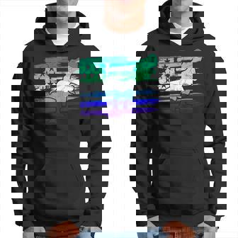Funny Mlm Pride Dinosaur Usa Flag Gay Male Lgbt Mlm Flag Hoodie | Mazezy