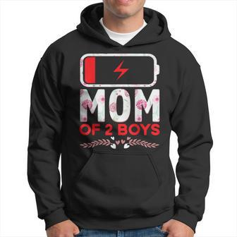Funny Mom Of 2 Boys From Son Mothers Day Birthday Women Hoodie - Seseable