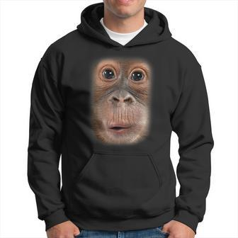 Monkey Face Chimpanzee Ape Zoo Animal Lover Hoodie - Seseable