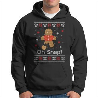 Oh No Snap Gingerbread Ugly Sweater Christmas Hoodie | Mazezy
