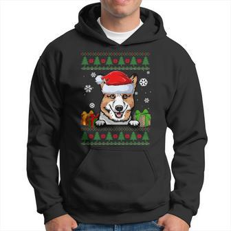 Pembroke Welsh Corgi Santa Hat Ugly Christmas Sweater Hoodie - Monsterry CA