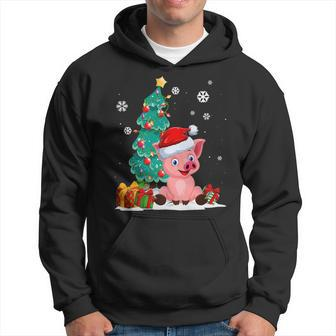 Pig Lovers Cute Pig Santa Hat Ugly Christmas Sweater Hoodie - Monsterry CA