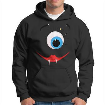 Funny Scary One-Eyed Bloodsucking Monster Face Halloween Hoodie | Mazezy
