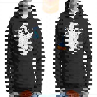 Funny School Custodian Ghost Spooky Vibes Vintage Halloween Halloween Funny Gifts Hoodie | Mazezy