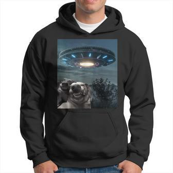 Funny Selfie Dog With Alien Ufo Funny Dogs Lover Hoodie - Thegiftio UK