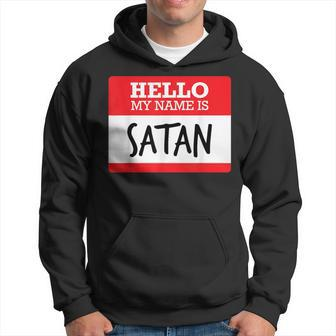 Simple Hello My Name Is Satan Costume T Hoodie | Mazezy DE