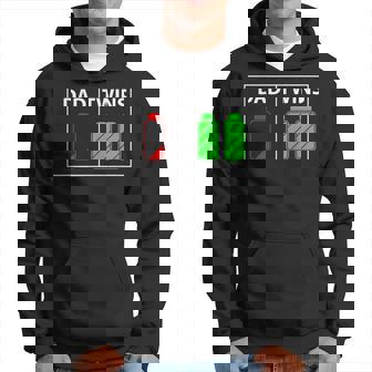 Funny Twin Dad Low Battery Power Twins Fathers Day Gift Gift For Mens Hoodie | Mazezy