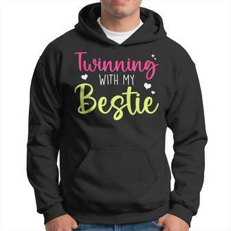 Funny Twin Matching Twins Day Friend Twinning With My Bestie Hoodie - Seseable