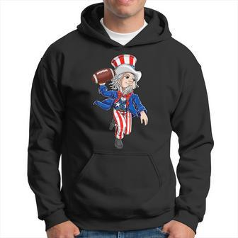 Funny Uncle Sam Football American Flag Indepedence Day Boys Hoodie | Mazezy