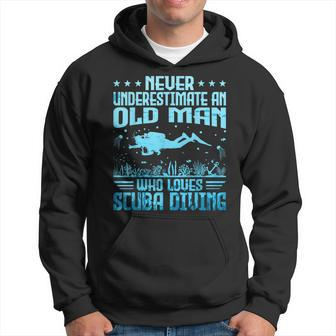 Never Underestimate An Old Man Who Loves Scuba Diving Hoodie - Thegiftio UK