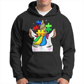 Funny Unicorn Autism Awareness Puzzle Pieces Gift Girls Kids Unicorn Funny Gifts Hoodie | Mazezy