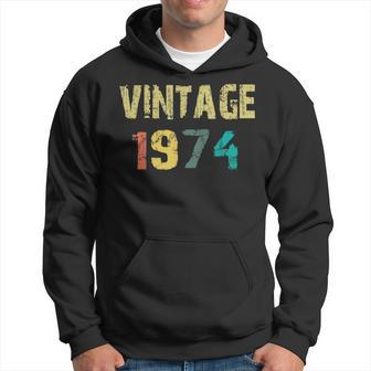 Funny Vintage Born In 1974 Retro 45Th Birthday Gifts Hoodie | Mazezy