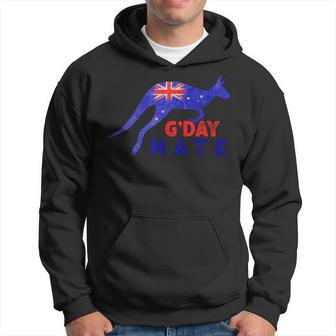 G Day Mate Funny Aussie Animal Kangaroo Australia Flag Retro Hoodie - Monsterry UK