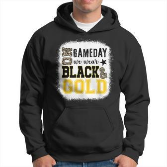 On Gameday Football We Wear Gold And Black Leopard Print Hoodie | Mazezy