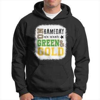 On Gameday Football We Wear Green And Gold Leopard Print Hoodie | Mazezy
