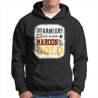 On Gameday Football We Wear Maroon And Gold Leopard Print Hoodie - Seseable