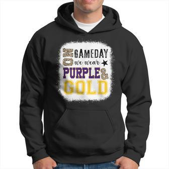 On Gameday Football We Wear Purple And Gold Leopard Print Hoodie | Mazezy
