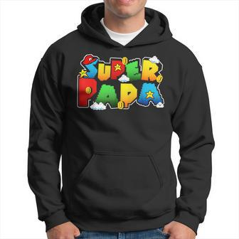 Gamer Super Papa Funny Father Day Gifts Gamer Gift For Papa Hoodie - Seseable