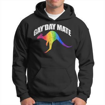 Gayday Mate Funny Gay Pride Punny Kangaroo Australia Hoodie | Mazezy
