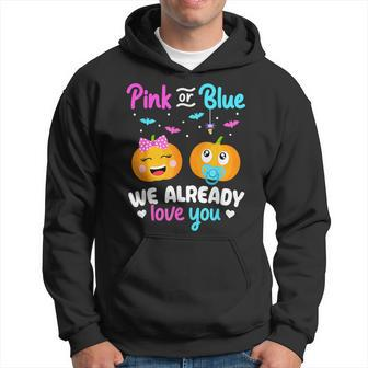 Gender Reveal Halloween Pregnancy Announcement Pink Or Blue Hoodie | Mazezy
