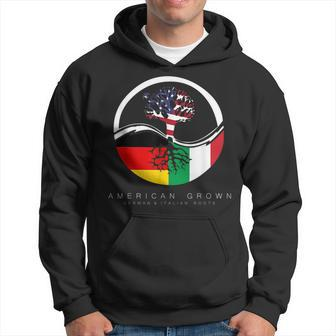 German Italian Roots - American Grown With Flag Hoodie | Mazezy