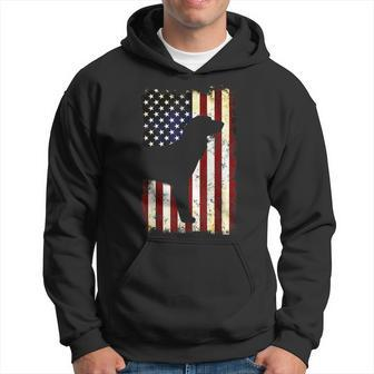 German Longhaired Pointer Silhouette American Flag Hoodie | Mazezy