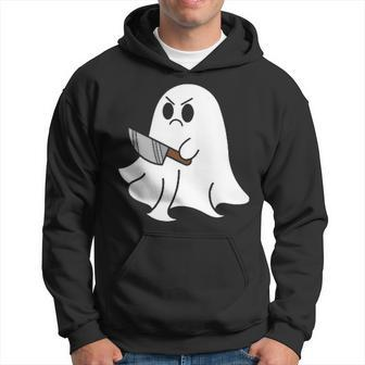Ghost Holding Knife Halloween Costume Ghoul Spirit Hoodie | Mazezy