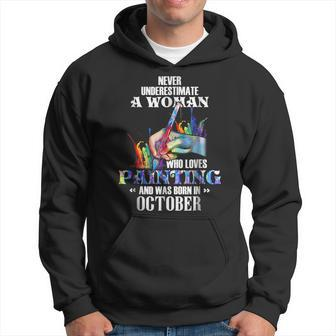 Gift For October Guy Never Underestimate A Woman Who Loves Hoodie - Seseable