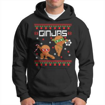 Ginjas Gingerbread Ninjas Ugly Christmas Sweater Meme Hoodie | Mazezy