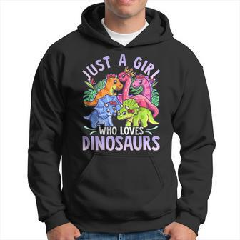 Girl Dinosaurs Pink Girl Loves Dinosaurs Hoodie - Seseable