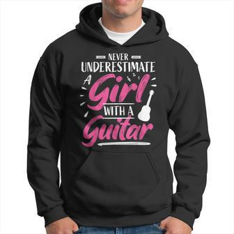 Girl Guitar Player Woman Guitarist I Never Underestimate Hoodie - Seseable