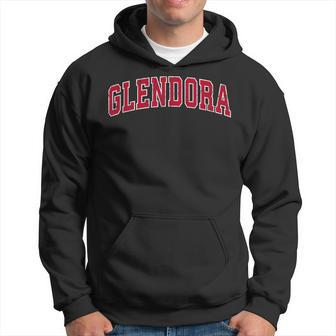 Glendora California Ca Vintage Sports Red Hoodie | Mazezy