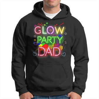 Glow Party Squad Dad Paint Splatter Glow Party Matching Hoodie | Mazezy