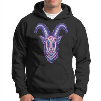 Goat Drawing Horns Scary Creepy Hoodie | Mazezy