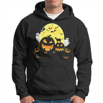 Goat On Scary Pumpkin Halloween Full Moon Witch Boo Ghost Hoodie | Mazezy