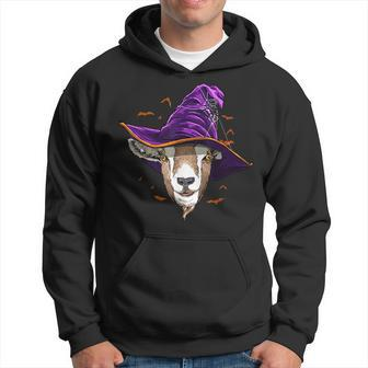 Goat Witch Hat Funny Halloween Goat Lover Whisperer Hoodie | Mazezy