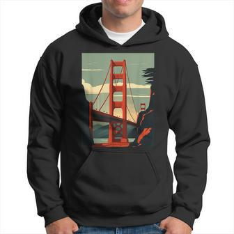 Golden Gate Bridge - San Francisco - Retro Design - Classic Hoodie - Monsterry UK