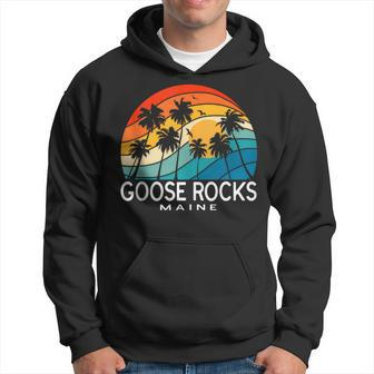 Goose Rocks Beach Maine Palm Tree Tropical Beach Souvenir Hoodie | Mazezy