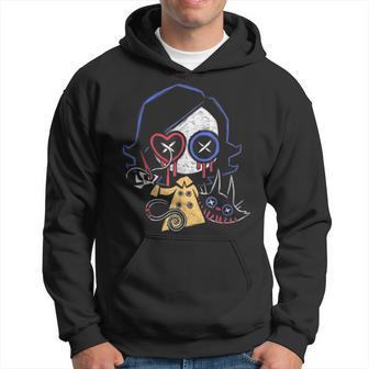 Gothic Clothing All Occult Horror Girl With Cat Creepy Draw Creepy Hoodie | Mazezy