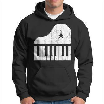 Grand Spinet Piano Player Simple Grunge Pianist Hoodie | Mazezy