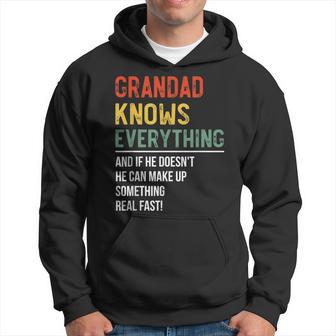 Grandad Knows Everything Fathers Day Grandad Hoodie - Thegiftio UK