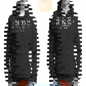 Grandpa Est 2024 First Time Grandfather Promoted Hoodie | Mazezy