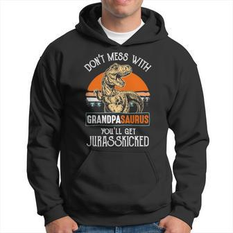 Grandpa Gift Dont Mess With Grandpasaurus Hoodie - Seseable