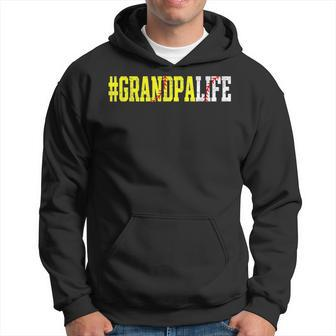 Grandpa Life Softball Grandpa Baseball Lover Fathers Day Hoodie - Seseable