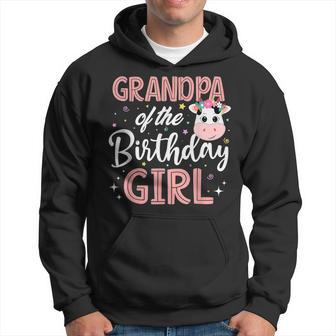 Grandpa Of The Birthday Girl Cow Farm Birthday Party Bday Hoodie | Mazezy