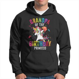 Grandpa Of The Birthday Princess Gift Dabbing Unicorn Girl Hoodie | Mazezy