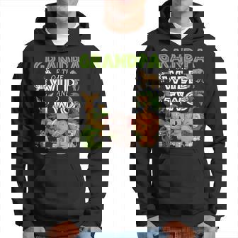 Grandpa Of The Wild Two Zoo Birthday Safari Jungle Animal Hoodie | Mazezy