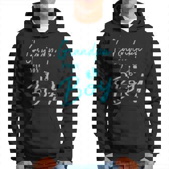 Grandpa Says Boy Cute Gender Reveal Team Blue Gift Hoodie | Mazezy